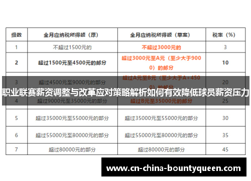职业联赛薪资调整与改革应对策略解析如何有效降低球员薪资压力