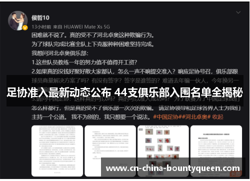 足协准入最新动态公布 44支俱乐部入围名单全揭秘 足协准入最新动态公布 44支俱乐部入围名单全揭秘